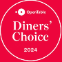 Red logo with white lettering for Diner restaurant award